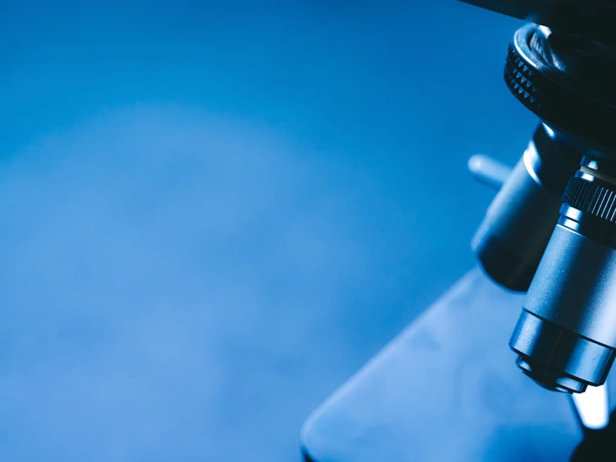 Primo piano di un microscopio che illustra la ricerca.